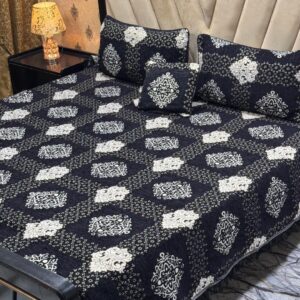 Velvet Jacquard Double Bedsheet Set