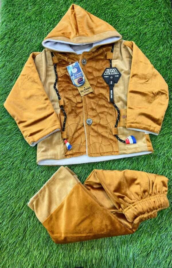 Baby Boy Grey Printed Fleece Tracksuit