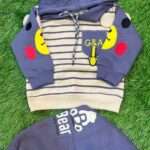Baby Boy Grey Printed Fleece Tracksuit