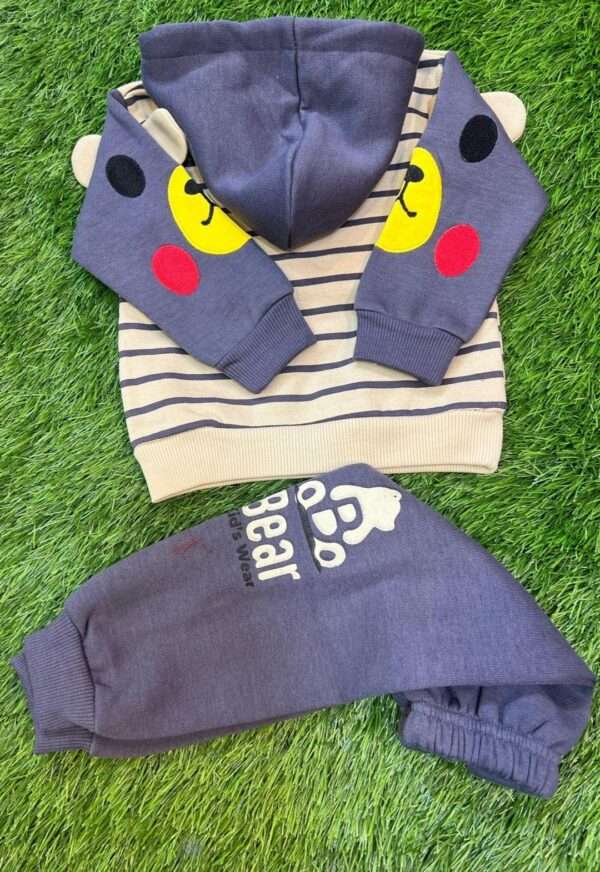 Baby Boy Grey Printed Fleece Tracksuit