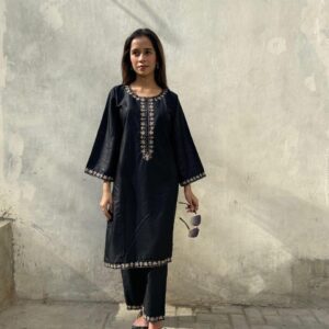 Embroidered Shirt And Trouser Set