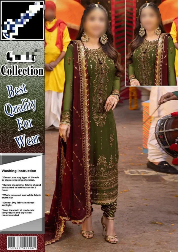 Unstitched Embroidered Suit