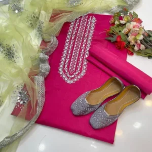 Unstitched Mirror Work Suit