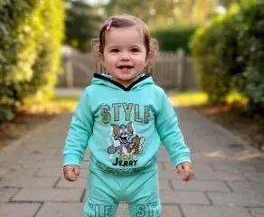 Winter 2 Pcs Girl's Boys Printed Hoodie Tracksuit