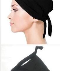 Black Chiffon Niqab With Jersey Cap For Women