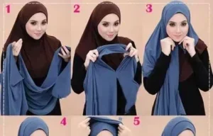 Double Loop Instant Hijab Black Georgette Ready to Wear Hijab for Women Pinless scarf girl Hijab Style