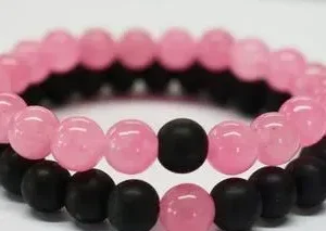 2 Pcs Modern Design Antique Plated Beads Couple's Bracelet