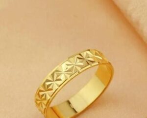 Golden Alloy Men's Star Pattern Ring Band Daily Wear