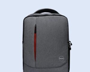 Grey Laptop Backpack with Red Zip