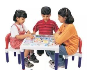 Plastic Kids Table & 2 Chairs Set for Playtime Fun