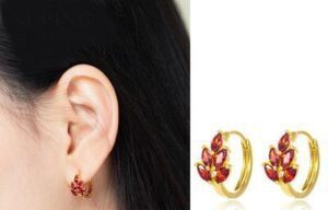 Golden Leaf Earrings for Women Bridal Daily Wear