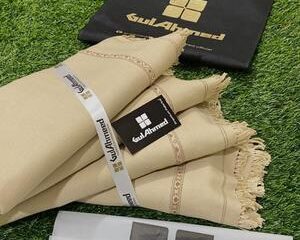 Men Wool Plain Shawl Beige King Size Warm Winter