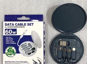 3 in 1 Fast Charging USB Cable Set Black 60W